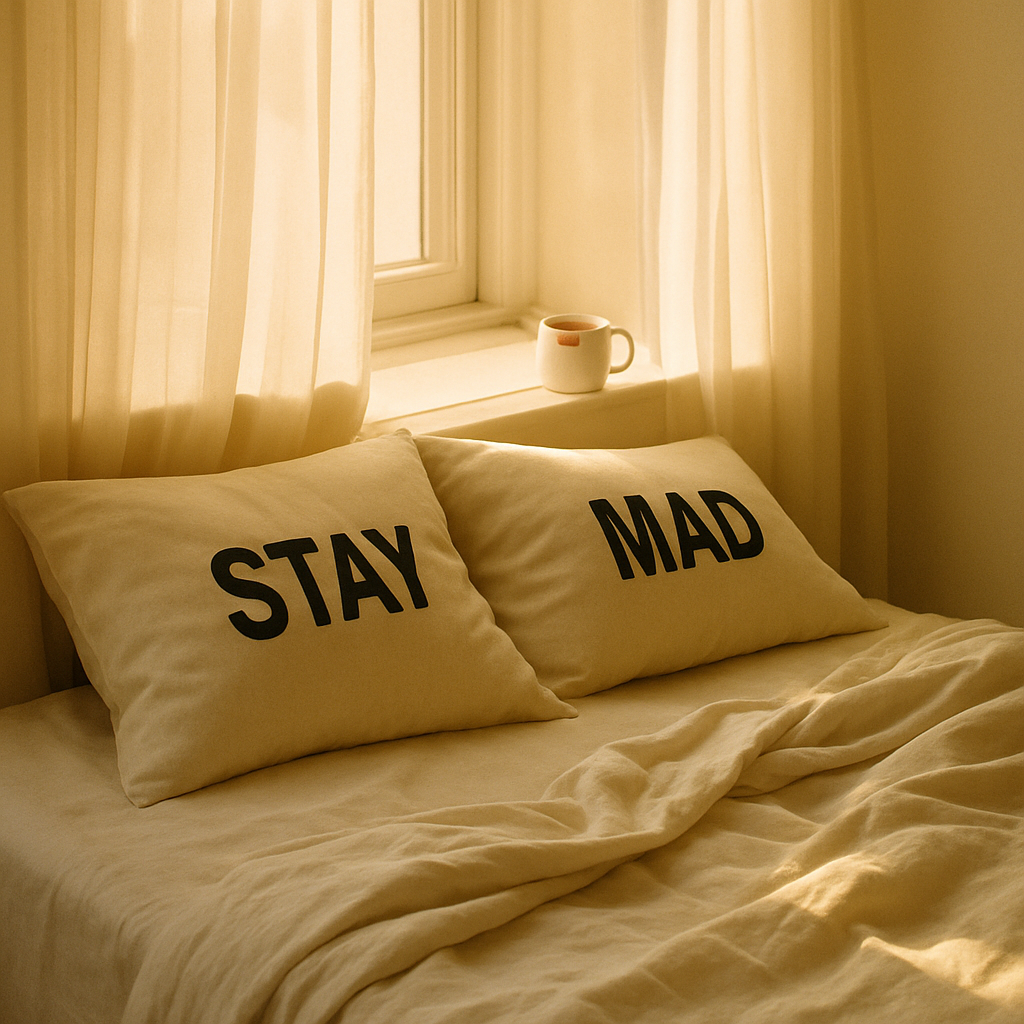 "STAY MAD" Bed Set — Where the Tension Feels Just Right
